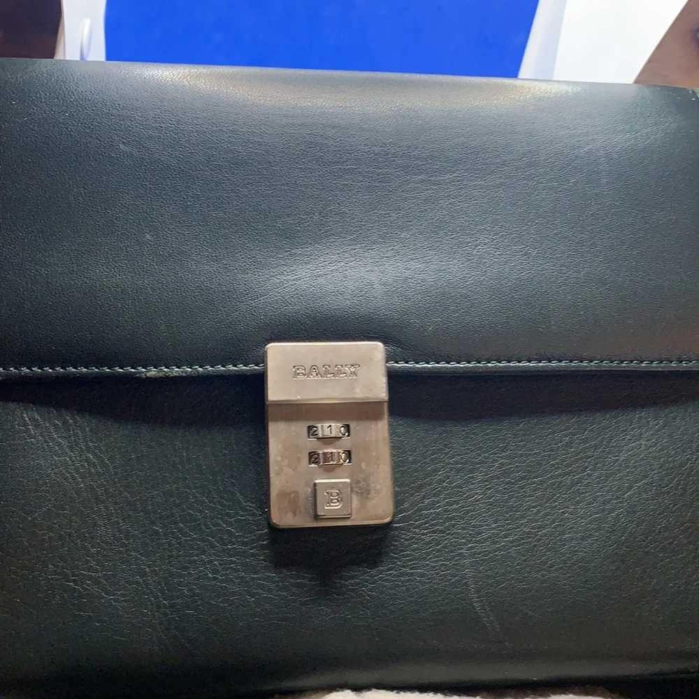 Vintage Bally Leather Green‎ Briefcase/Attaché